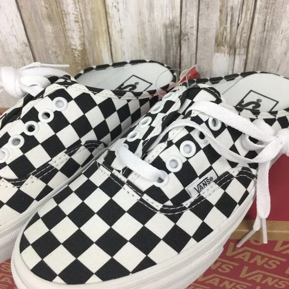 Vans Authentic Mule Checkerboard Black/Truwht🏁 AUA - Picture 9 of 14